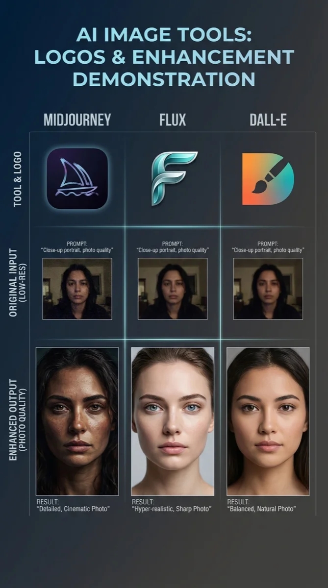 Сравнение нейросетей для обработки фото 2026 — GPT Image, Midjourney, Flux