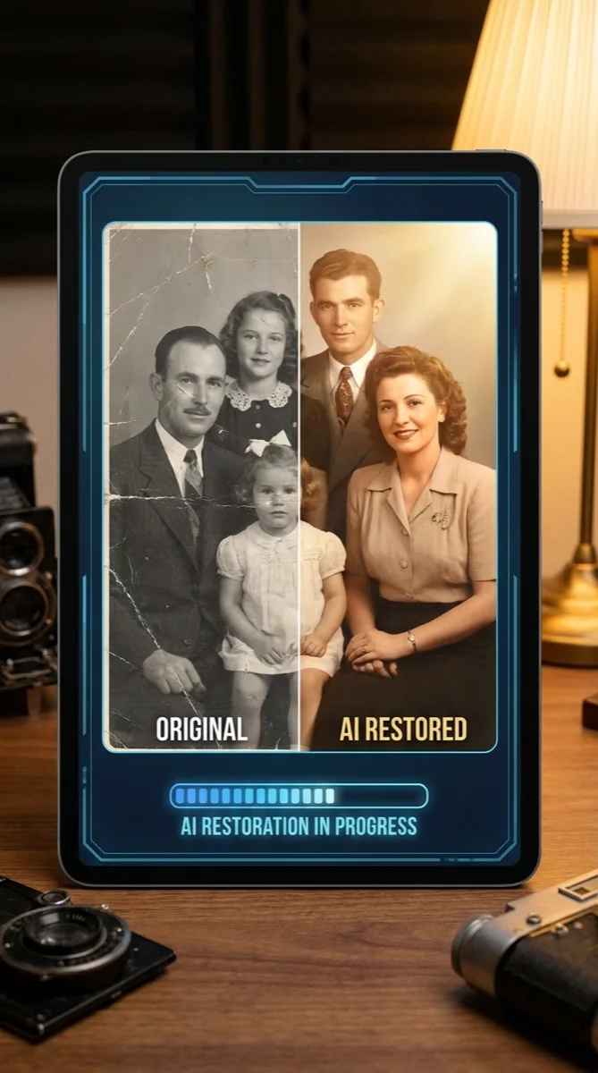 Восстановление старых фотографий нейросетью — до и после