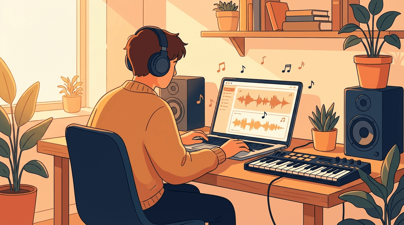 Создание музыки с помощью нейросети на компьютере