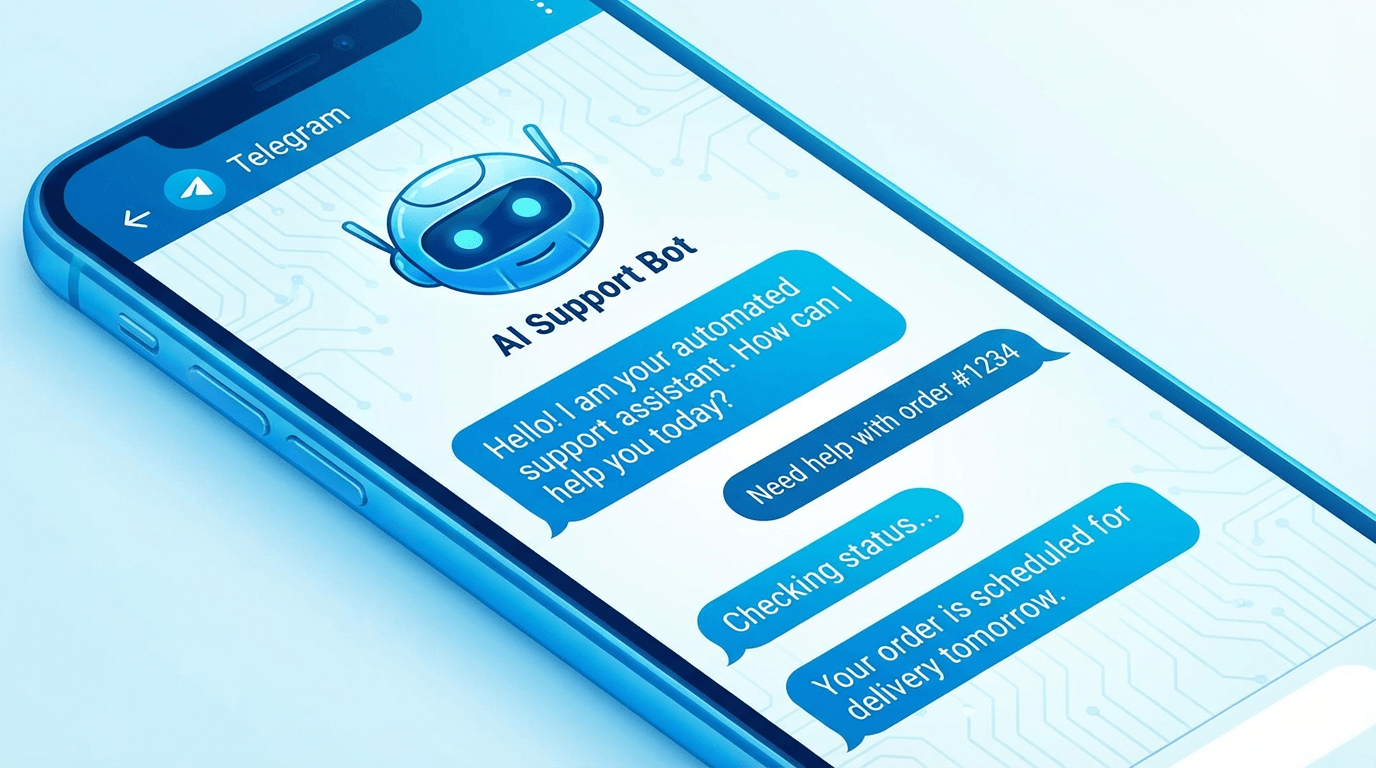AI support bot для Telegram — автоматические ответы подписчикам в соцсетях