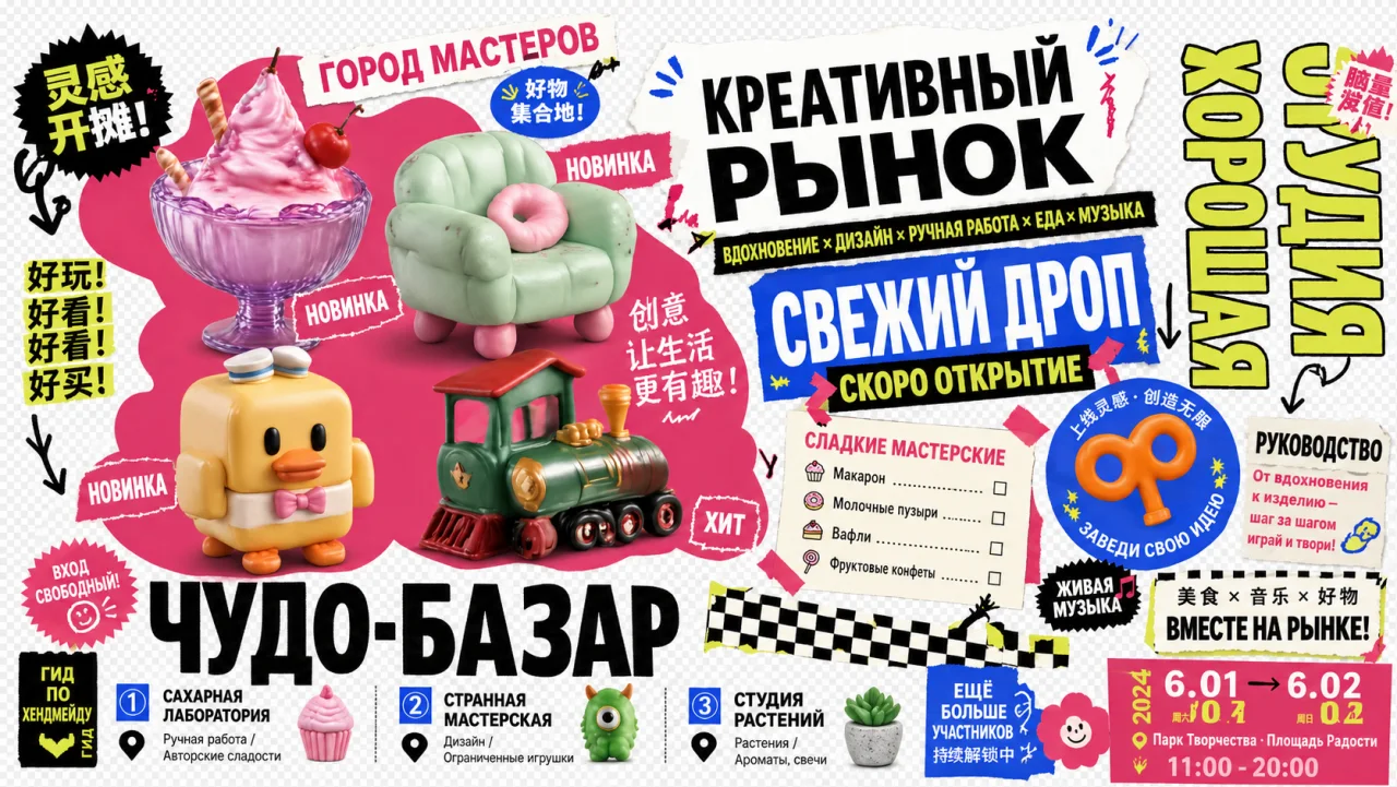 GPT Image — пример постера с типографикой