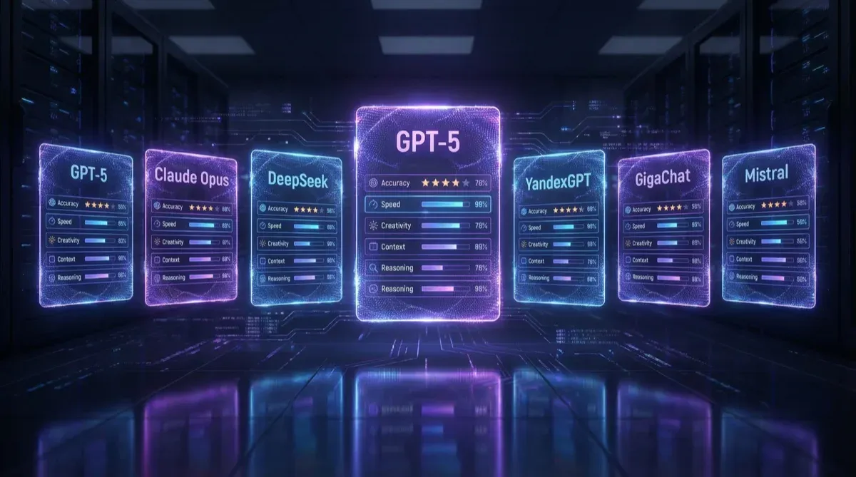 Сравнение семи лучших нейросетей для генерации текста — GPT-5 Claude DeepSeek Gemini