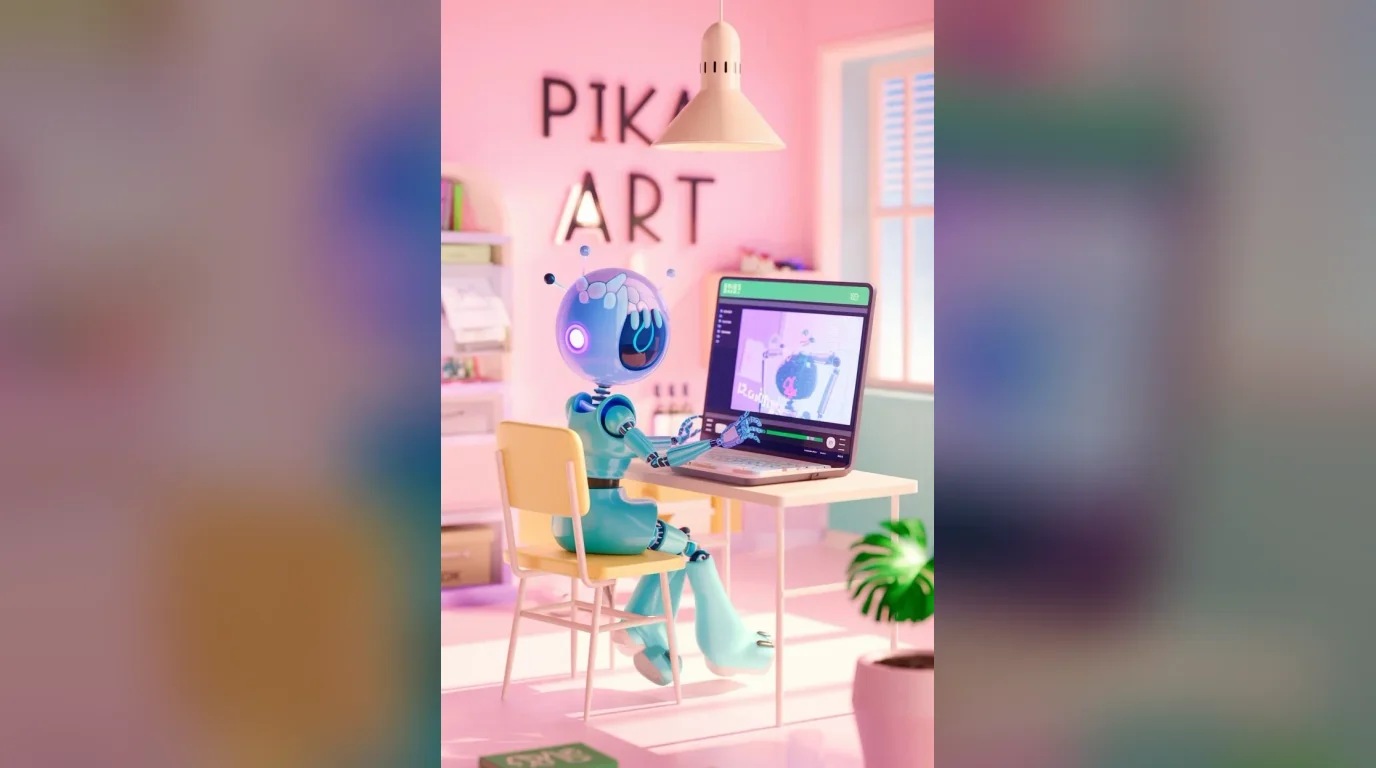 Работа в нейросети Pika Art